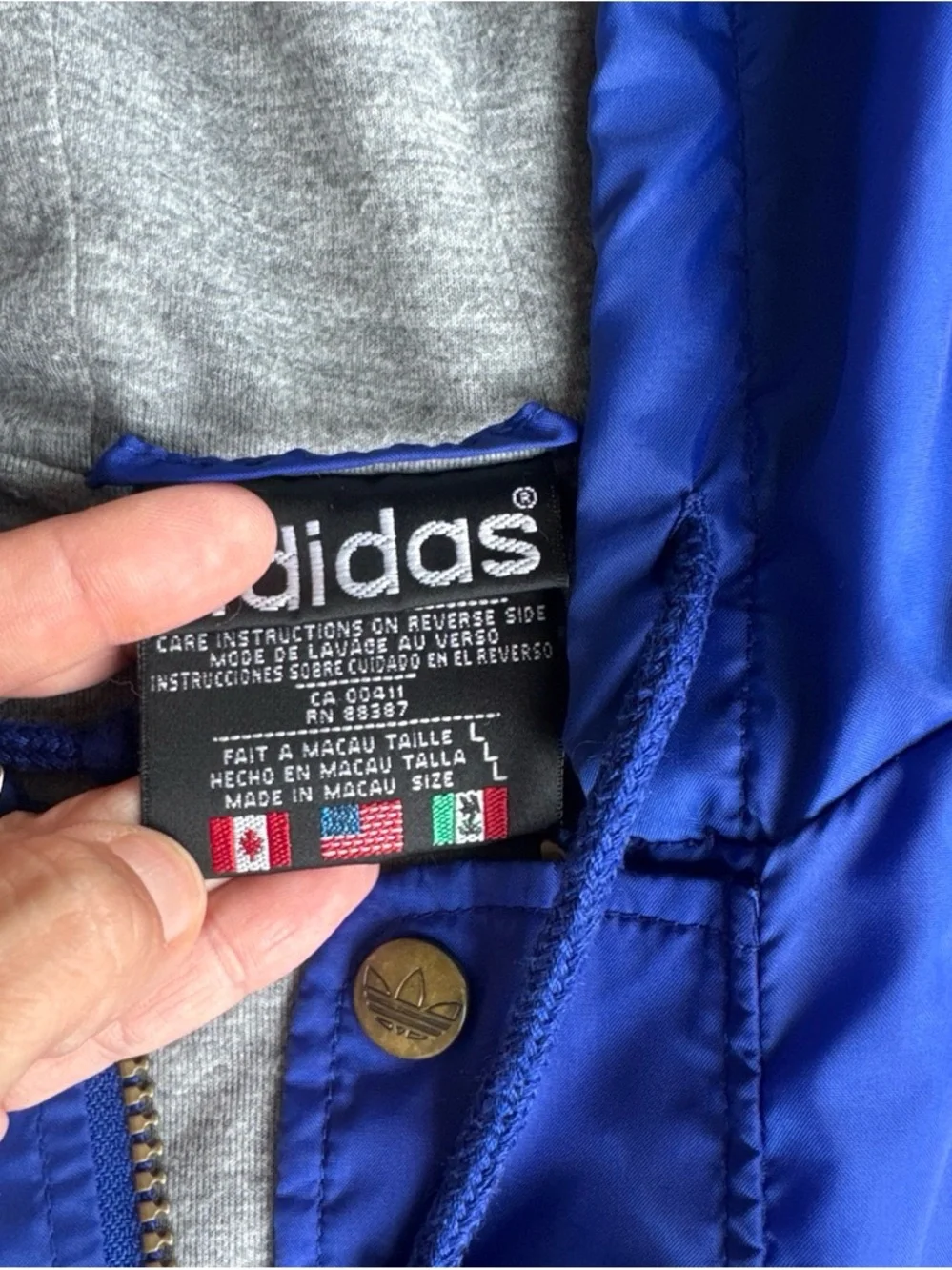adidas Royal Blue Men’s Hooded Windbreaker Jacket